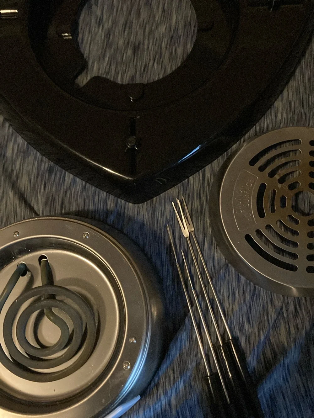 Black Electric Burner/Hot Plate with Stainless Steel Vent